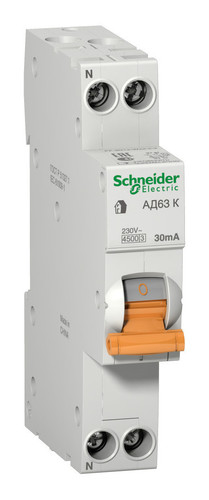 Дифавтомат Schneider Electric Домовой 2P 10А (C) 4.5кА 30мА (AC)