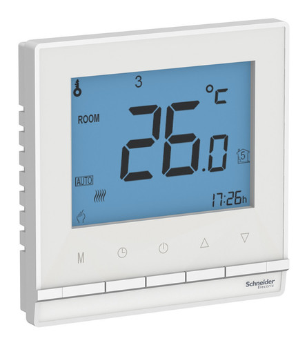 Термостат для теплого пола Schneider Electric ATLASDESIGN, с дисплеем, с датчиком, белый
