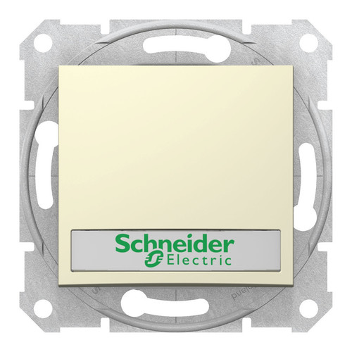 Выключатель 1-клавишный кнопочный Schneider Electric SEDNA, с подсветкой, скрытый монтаж, бежевый