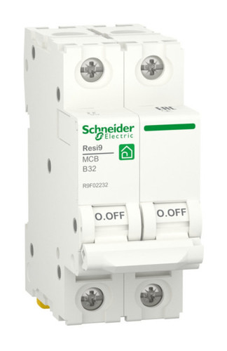 Автоматический выключатель Schneider Electric Resi9 2P 32А (B) 6кА, R9F02232