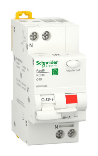 Дифавтомат Schneider Electric Resi9 1P+N 40А ( C ) 6 кА, 30 мА (AС), R9D25640