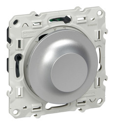 Светорегулятор поворотно-нажимной ODACE, 9-100 Вт, алюминий